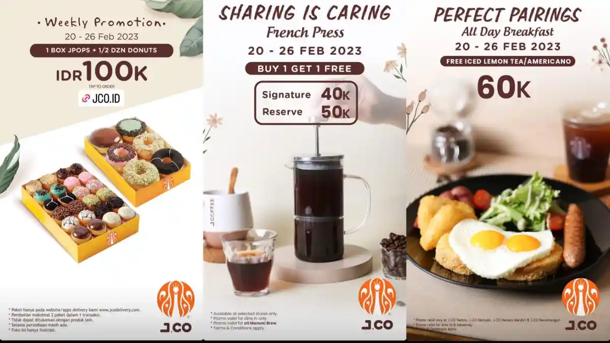 PROMO J.CO 25-26 Februari 2023, Nikmati 6 Pcs Donuts dan 1 Box JPops dengan Harga Spesial