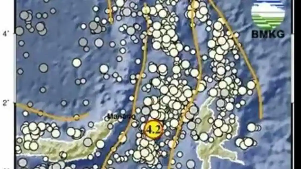 Gempa Bumi Guncang Bitung, Sulawesi Utara Siang Ini, Info BMKG Magnitudo 4.2