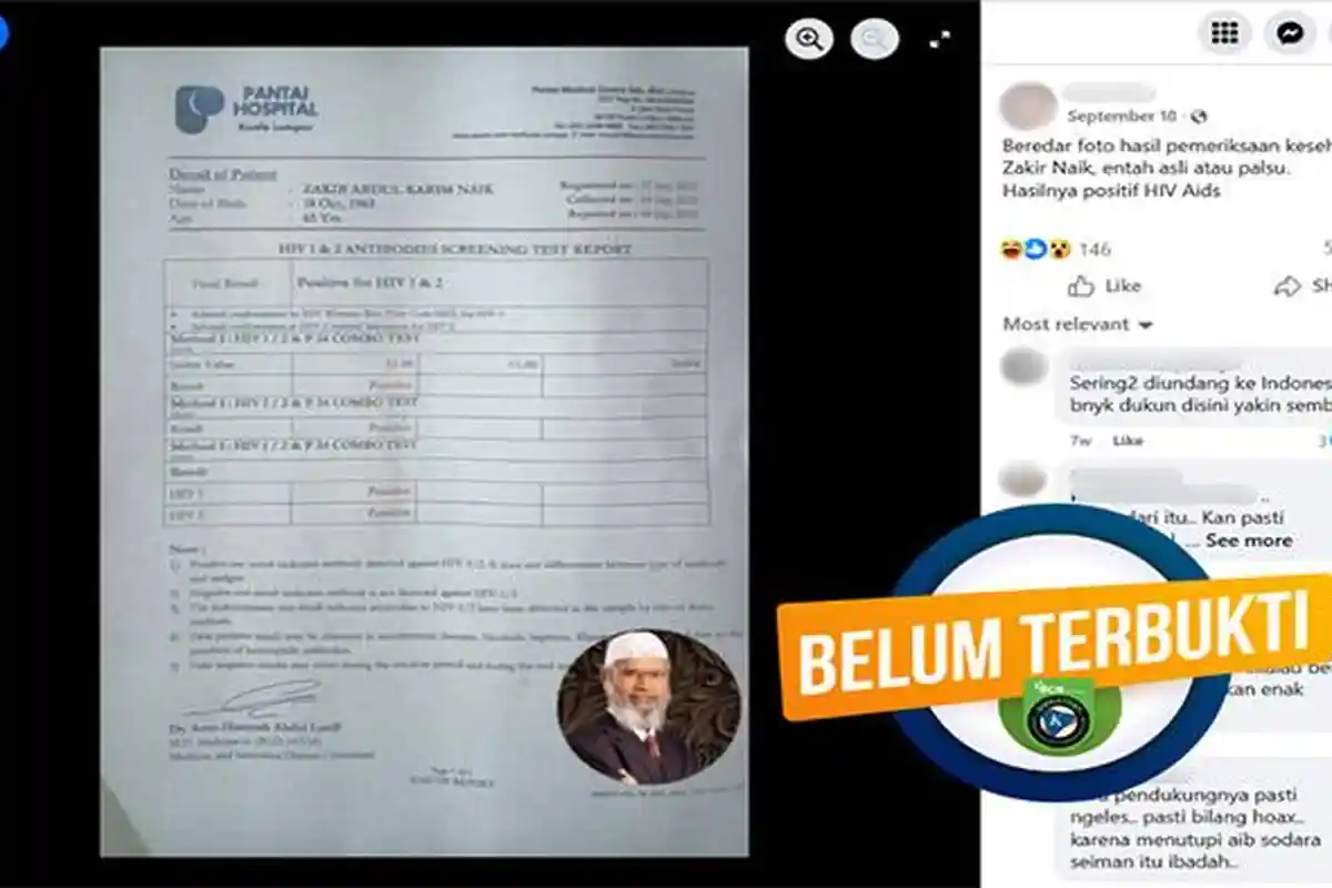 CEK FAKTA: Klarifikasi Zakir Naik yang Disebut Terkena HIV/AIDS