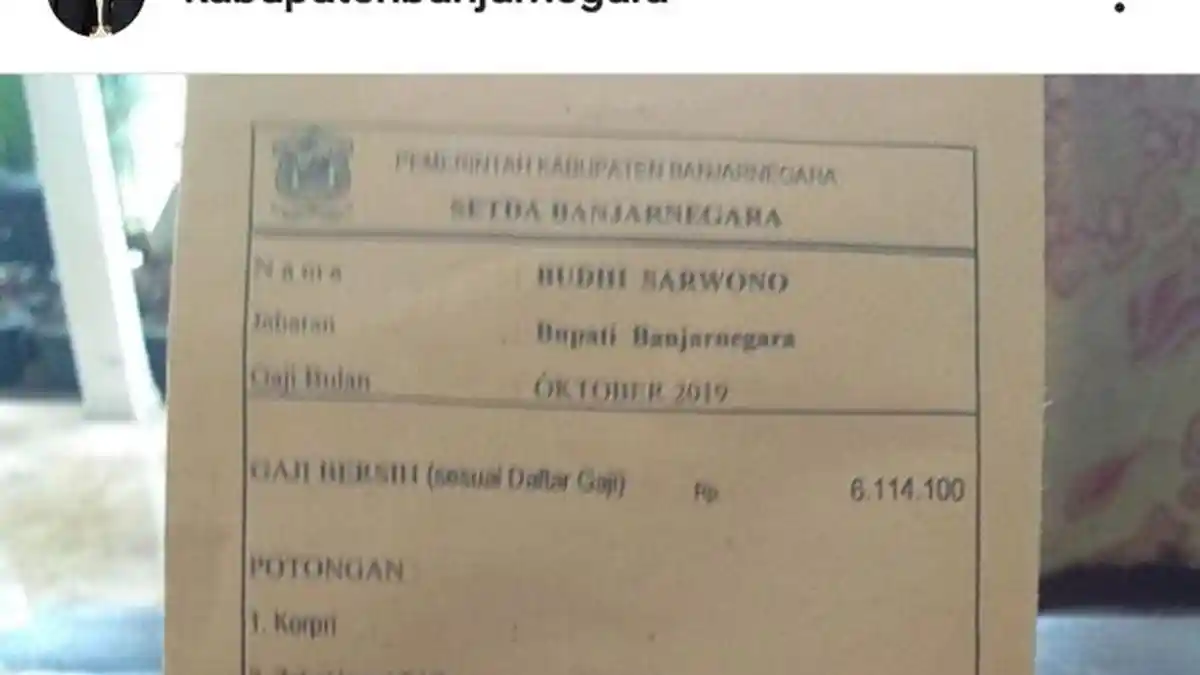 Bupati Ini Minta Slip Gajinya Diunggah ke Instagram, Segini Jumlahnya
