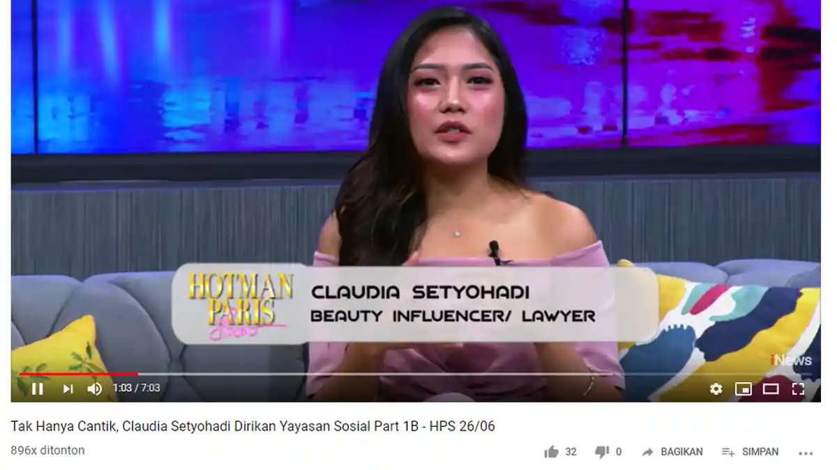Claudia Setyohadi Vakum dari Pengacara, Eks Murid Hotman Paris Kini Jadi Vlogger