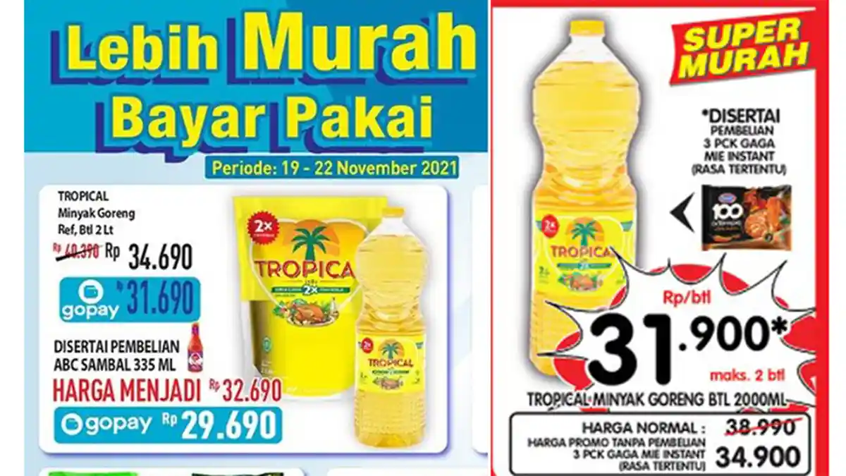 PROMO MINYAK Goreng Murah 19 November 2021 di Indomaret, Hypermart, dan Superindo, Mulai Rp 29.690