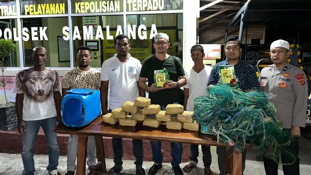 Sedang Melaut, Nelayan di Samalanga Temukan 15 Kg Sabu Dalam Jerigen, Tersangkut Jaring Ikan