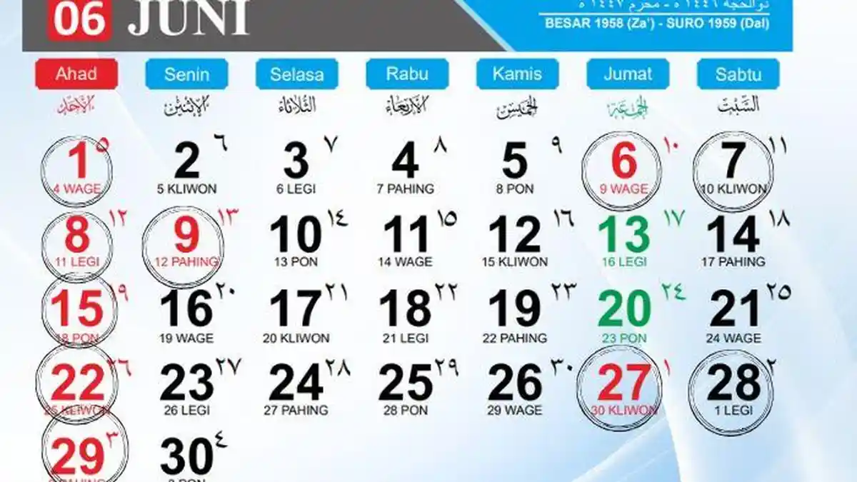 10 Hari Libur Juni 2025 Ada Cuti Bersama, Long Weekend dan Libur Akhir Pekan, Cek Kalender 2025