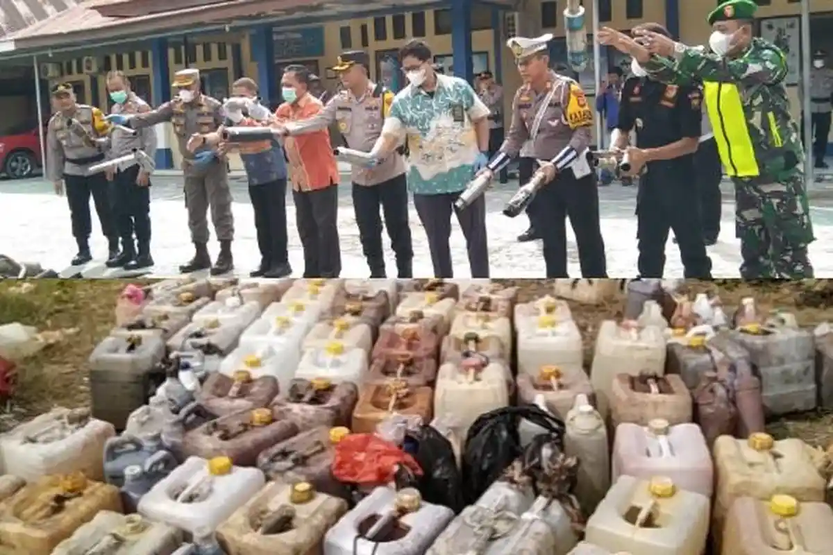 Ribuan Liter Arak dan Kameko hingga Knalpot Brong Dimusnahkan, Hasil Sitaan Polres Muna Selama 2024