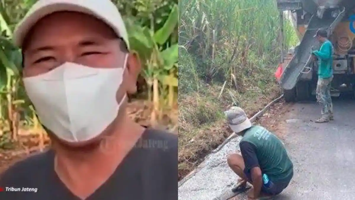 Kelamaan Tunggu Pemdes, Haji Rasiman Pilih Lebarkan Jalan Desa Pakai ...