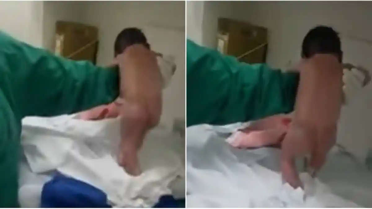 Ajaib! Baru Lahir, Bayi Ini BIsa Berjalan! Videonya Viral!