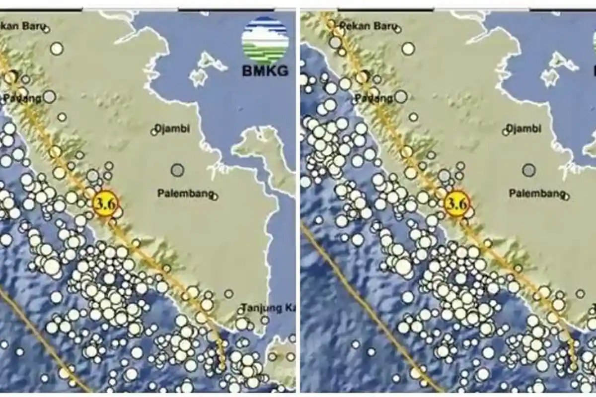 Baru Saja! Pusat Gempa Magnitudo 3,6 di Timur Laut Lebong, Simak Info BMKG