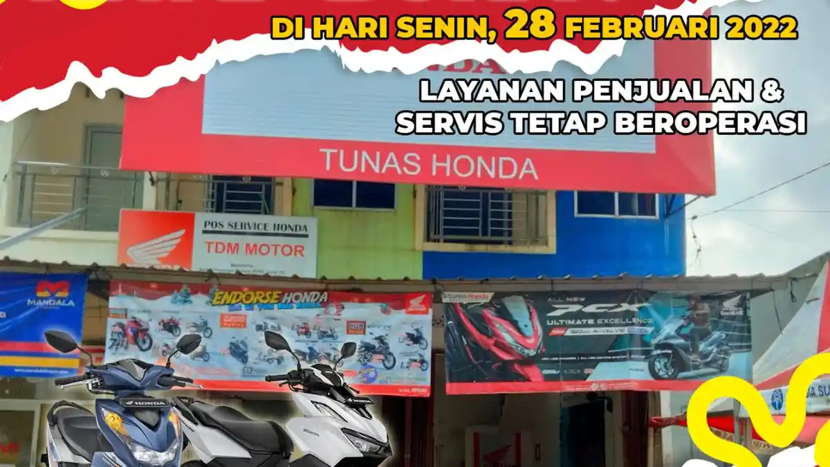 TDM Toboali Tetap Buka di Hari Libur, Melayani Pembelian dan Servis Motor Honda