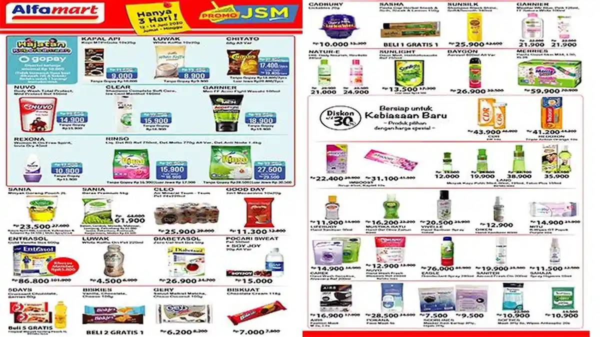 Daftar Promo JSM Alfamart 12-14 Juni 2020, Ada Diskon untuk Hand Sanitizer hingga Masker