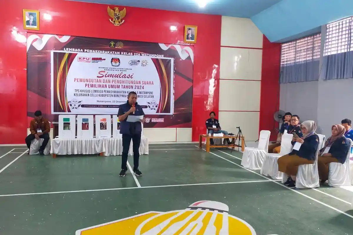 KPU Bone Simulasi Pemungutan Suara di Lapas Watampone