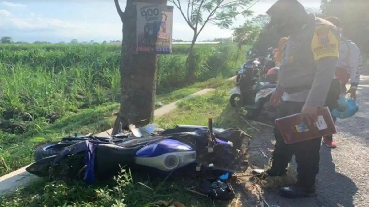 Kecelakaan Maut, Satu Orang Tewas, Pengendara Motor Selip Lalu Tabrak Pohon