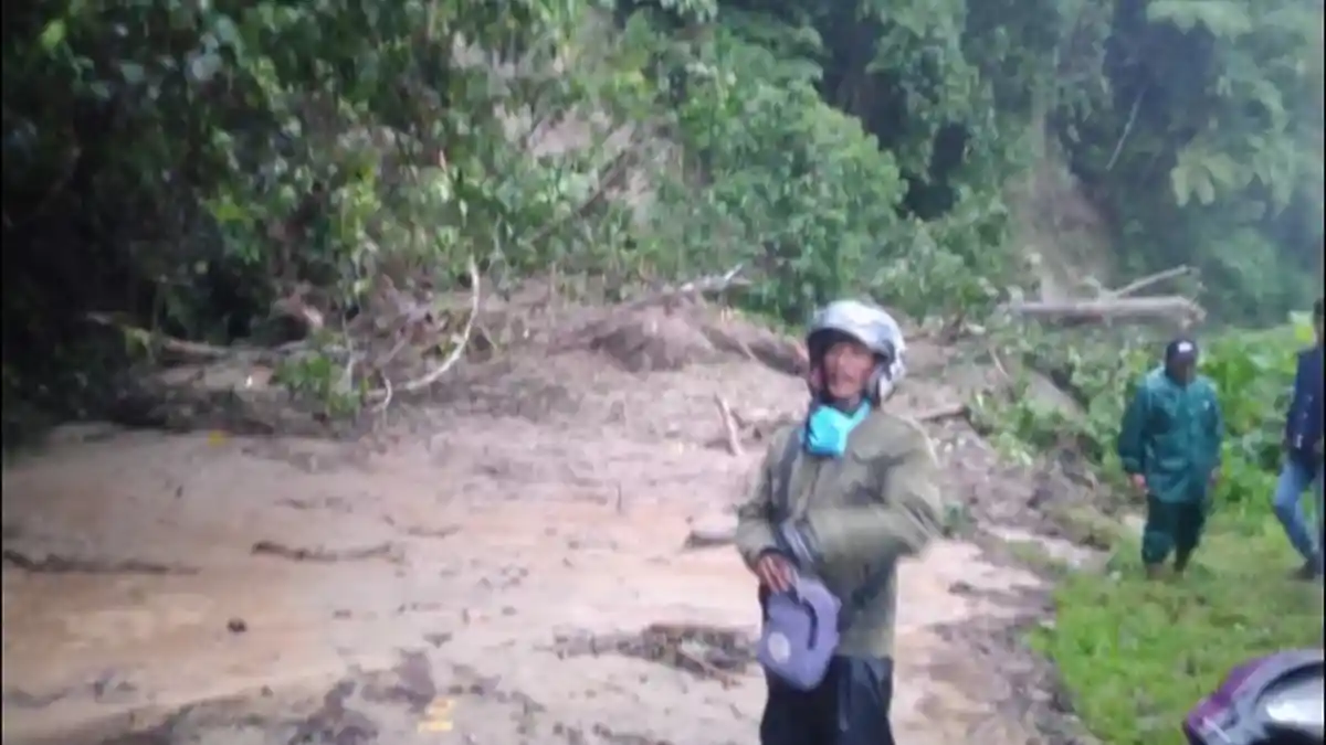 Hujan Landa Bolsel, Jalan Trans Sulawesi Kembali Putus Karena Longsor