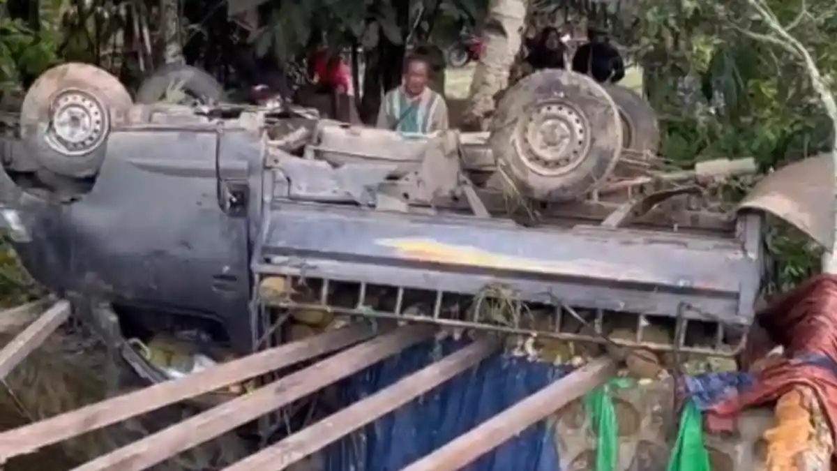 Tragis! Kernet Pikap Pengangkut Durian Tewas dalam Kecelakaan di Depan Gua Maria Anjungan - Tribunpontianak.co.id