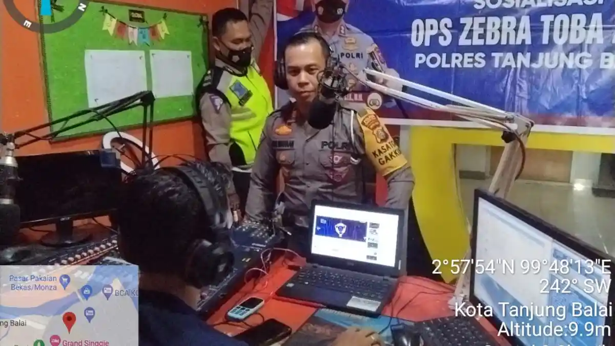 Operasi Zebra Toba, Melalui Radio Sat Lantas Polres Tajung Balai Imbau Keselamatan Berlalu Lintas
