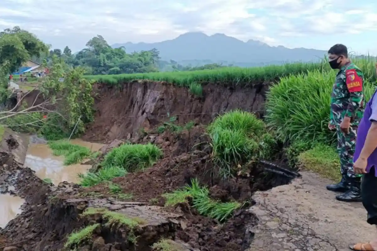 Jalan Desa dan Sawah di Krosok Tulungagung Longsor, Dampak Hujan Deras Selama 2 Hari