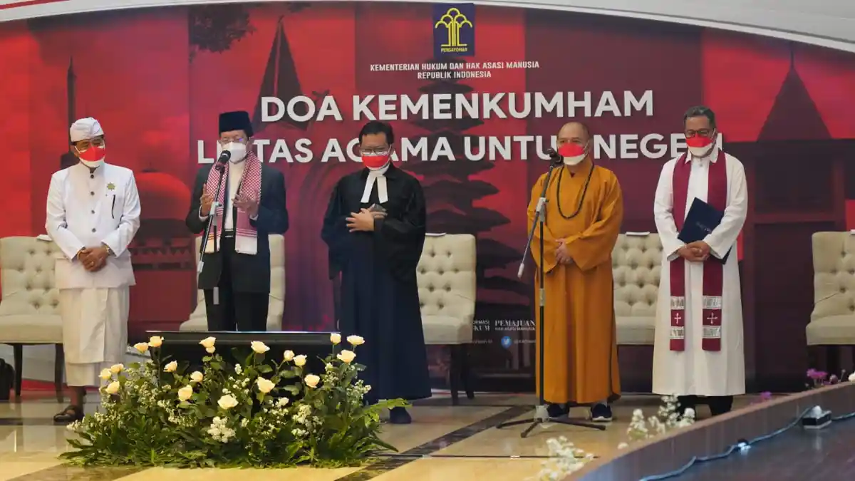 Menggantang Pandemi dengan Usaha dan Doa, Kemenkumham RI Helat Doa Bersama 5 Agama untuk Negeri