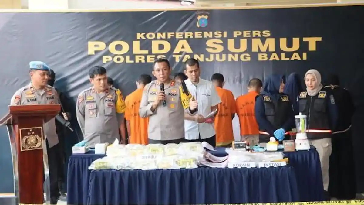 30 Bungkus Sabusabu dan 1,5 Kilogram Kokain Dimusnahkan Polres Tanjungbalai