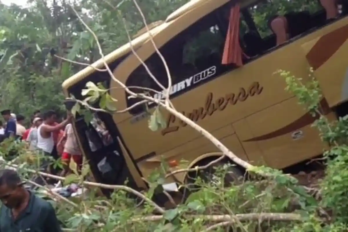 Usai Ditabrak Truk, Bus Terjun dari Tebing Setinggi 100 meter. 48 Orang Tewas!