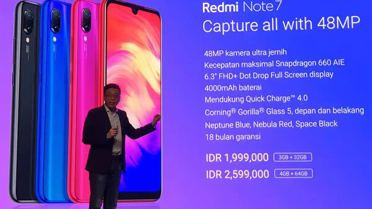 Diresmikan Xiaomi, Harga Redmi Note 7 di Indonesia Mulai Rp 1.999.000, Kamera 48 Megapiksel