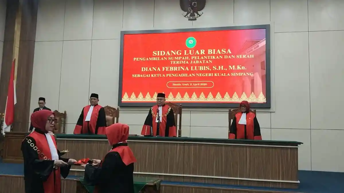 Diana Febriana Lubis Dilantik sebagai Ketua PN Kuala Simpang, Ini Pesan KPT