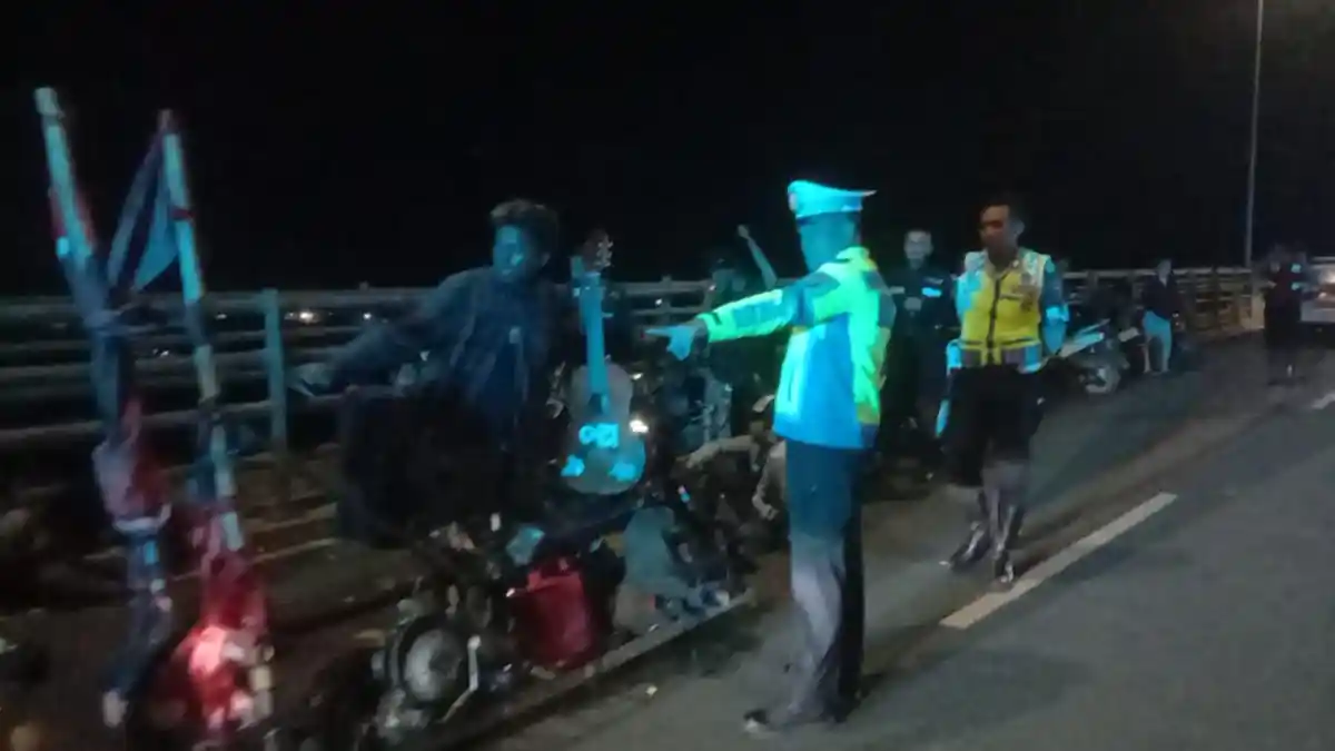 Aksi Balap Liar Marak, Ditlantas Polda Babel Bubarkan Lokasi Trek-Trekan dan Amankan Dua Motor