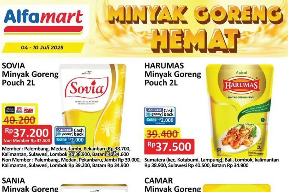 Promo Minyak Goreng Hemat Kemasan 2 Liter di Indomaret dan Alfamart Sabtu 5 Juli 2025