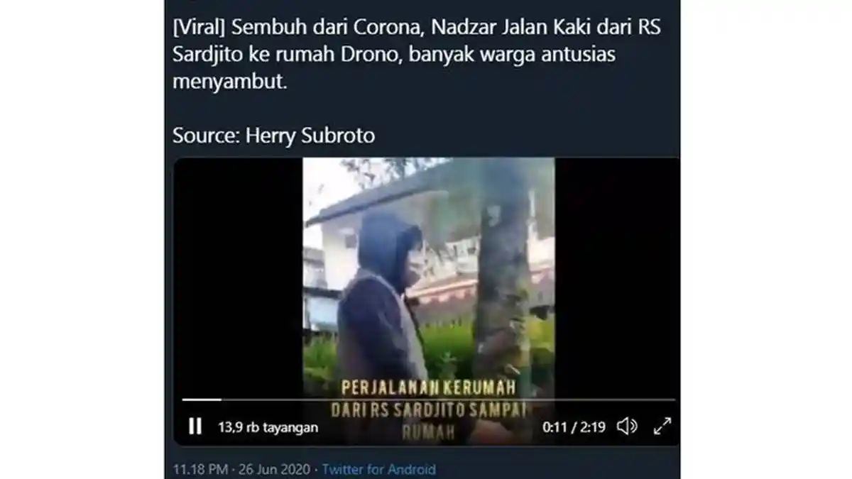 Sembuh dari Covid-19, K Pulang Jalan Kaki ke Rumahnya Sejauh 8 Km, Ini Sebabnya 