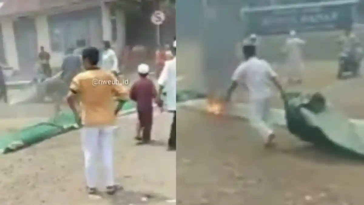 Diduga Caleg Tak Lolos dan Singgung Bantuan yang Ia Beri, Warga Buang dan Bakar Pemberiannya