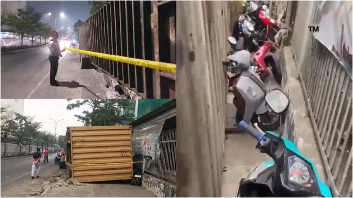 Box Kontainer Terguling di Jl Nusantara Baru Makassar, 7 Motor Rusak ...