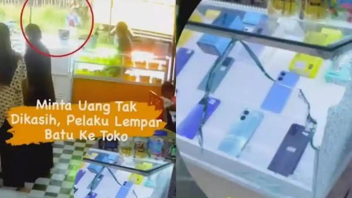 Viral Pria Lempar Batu ke Konter HP karena Kesal Tak Diberi Uang, Kerap Ancam Pakai Sajam