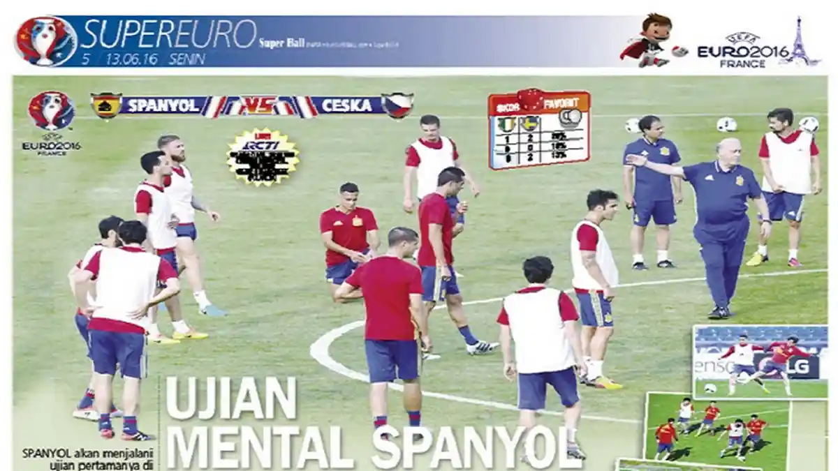 Spanyol Hadapi Ujian Pertama di Piala Eropa 2016