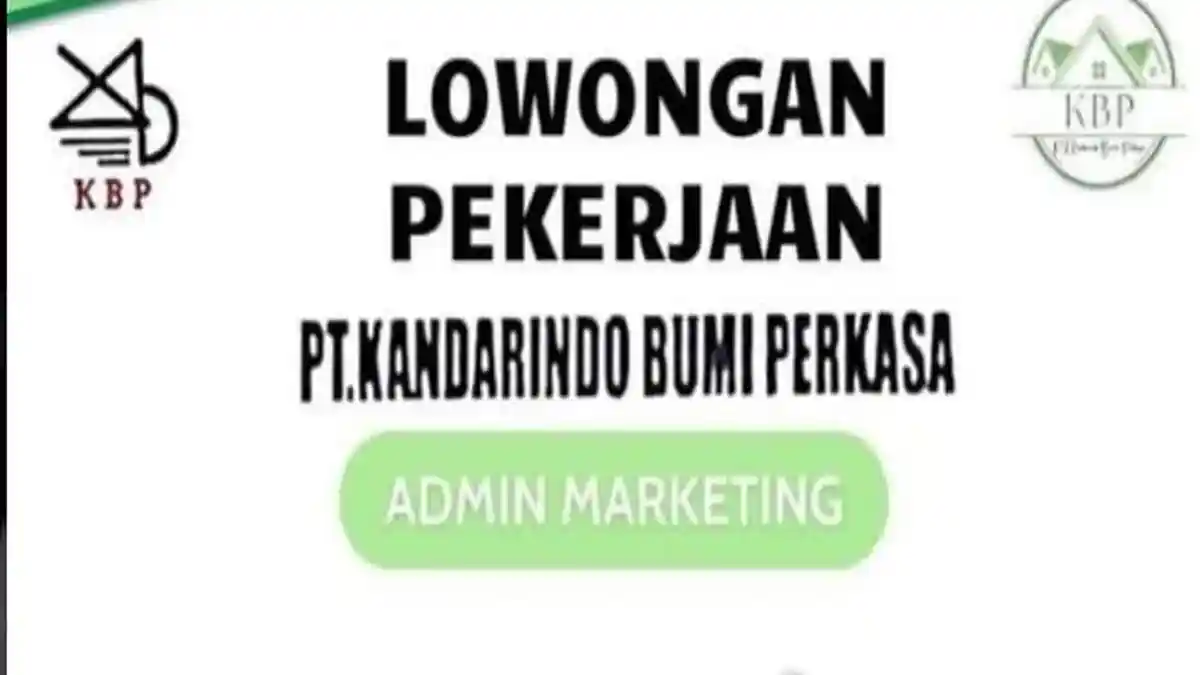Loker Admin, PT Kandarindo Bumi Perkasa Buka 1 Posisi Lowongan Kerja Terbuka Sampai 10 Agustus 2023