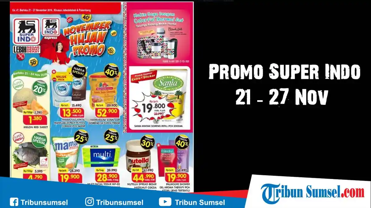 Promo Super Indo 21-27 November 2019 Diskon 40%, Minyak Goreng Sania Rp 19.800, Cek Harga di Sini