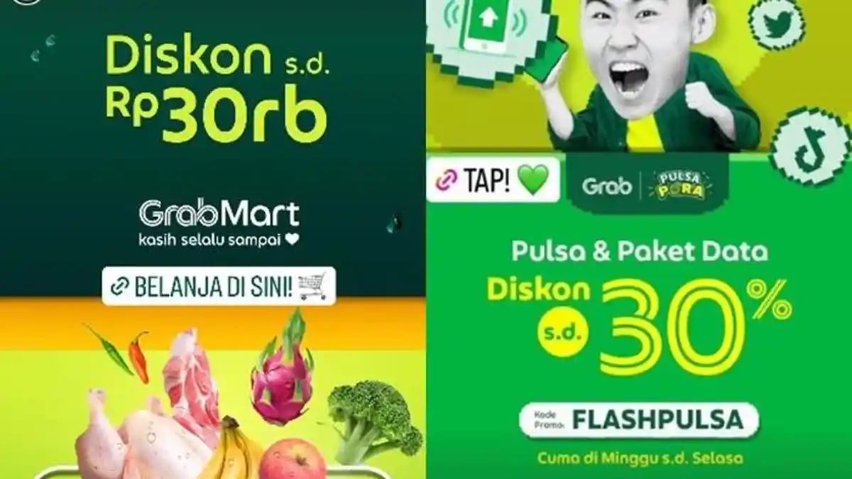 Kode Promo Grab Hari Ini 2023, Grabbike Potongan 90 Persen Pakai LinkAja, Grabmart Diskon 30 Persen