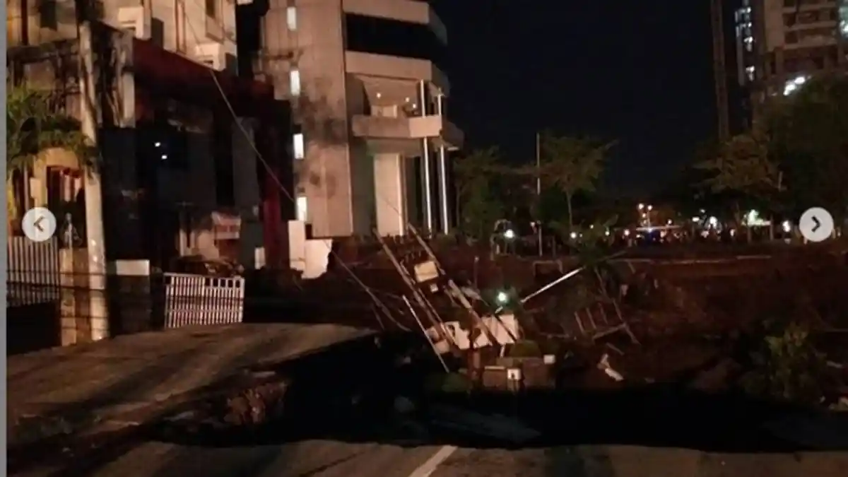 Jalan Gubeng Surabaya Ambles, Saksi Mata Rasakan seperti Gempa dan Suara Gemuruh