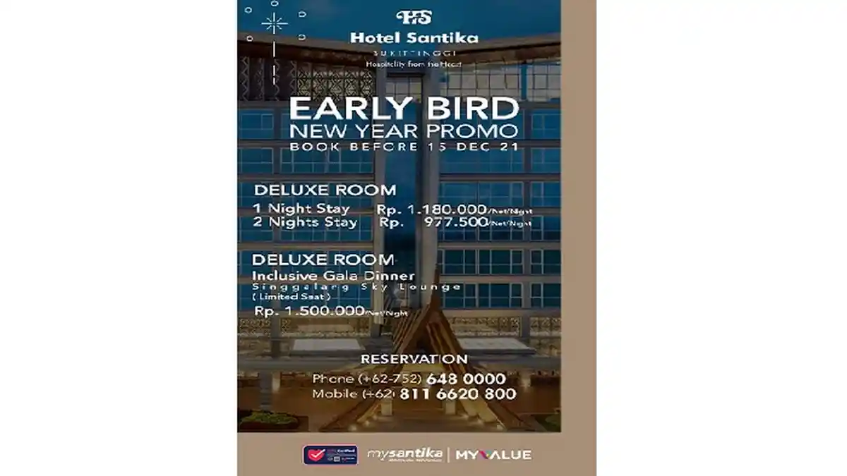 Hotel Santika Bukittinggi Menghadirkan Early Bird New Year Promo