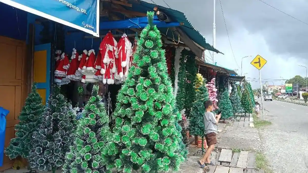 Intip Daftar Harga Pohon Natal, Lampu, hingga Boneka Salju di Kota Dolar Mimika