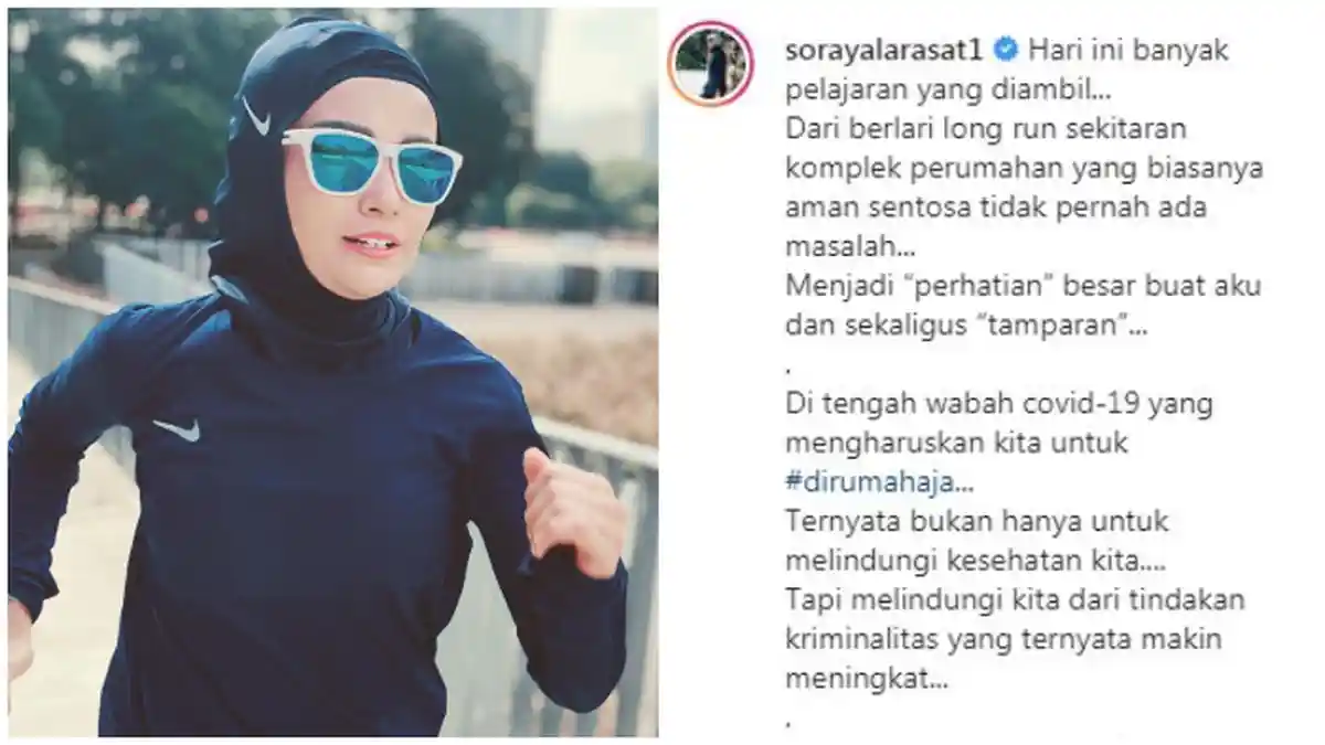 Lari Pagi, Soraya Larasati Curhat Alami Pelecehan Seksual dari Pengendara Motor: 'Shock Banget'