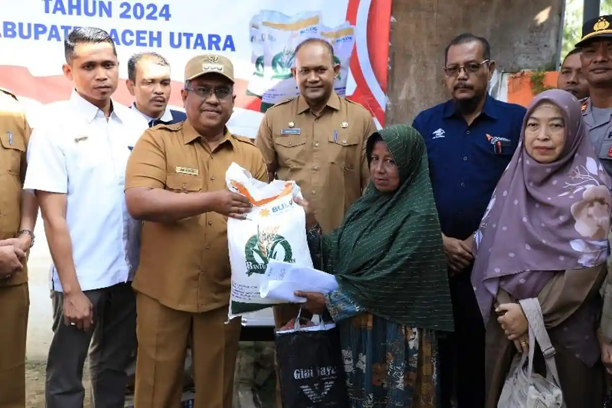 Bantuan Cadangan Beras Pemerintah di Aceh Utara Mulai Dibagi, Penerima 75.001 KK, Ini Kata Pj Bupati