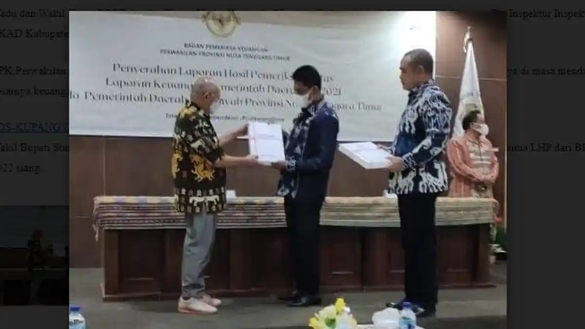 Kabupaten Sumba Timur Raih Opini WTP, Cetak Quatrick Sejak 2018
