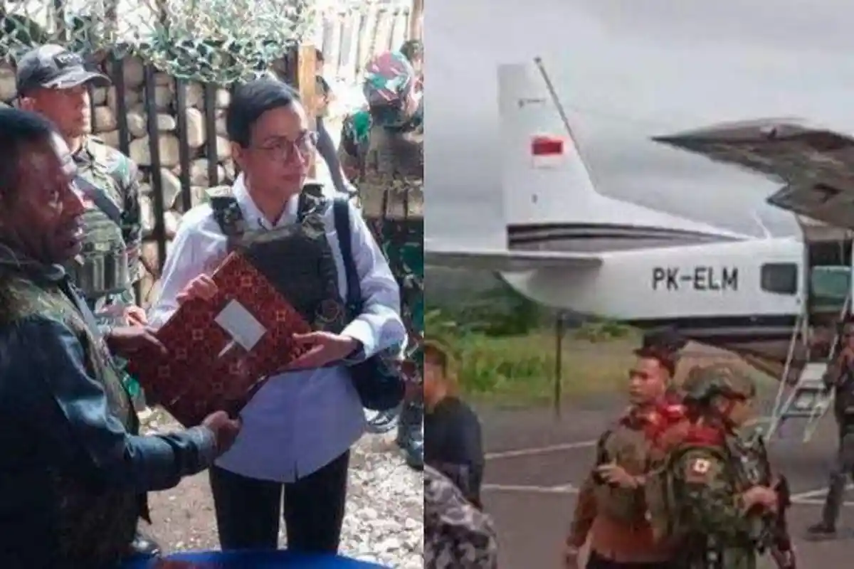 PESAWAT Sri Mulyani Jadi Sasaran KKB Papua, Sampai Nduga Pakai Rompi Anti Peluru: Ini Pertama Kali