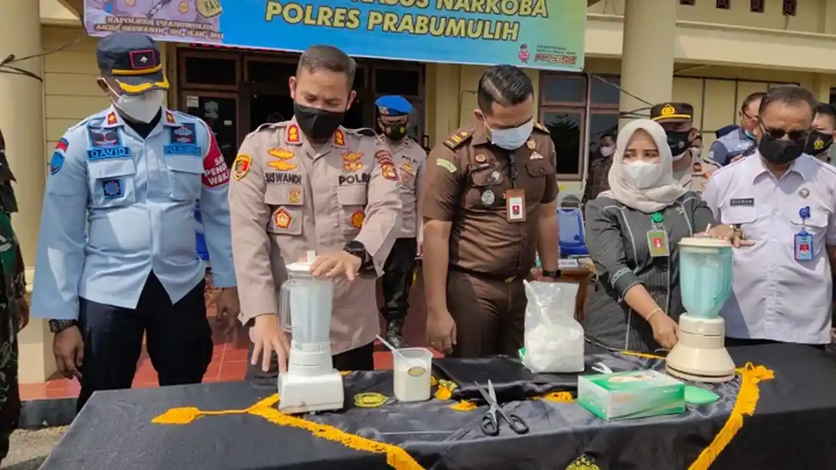 Sabu 1 Kg Senilai Rp 500 Juta di Prabumulih Dicampur Diterjen Lalu Diblender
