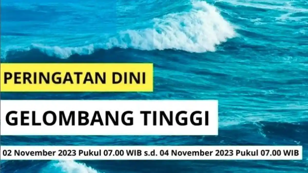 Peringatan Dini BMKG Gelombang Tinggi 2 November 2023: Selat Makassar Bagian Selatan Capai 4 Meter