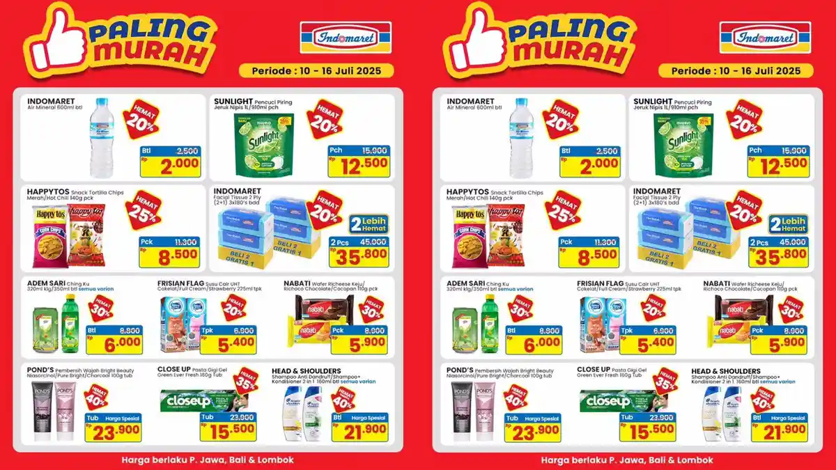Katalog Promo Paling Murah Indomaret 15-16 Juli, Tisu Beli 2 Lebih Hemat, Sunlight Diskon 20 Persen