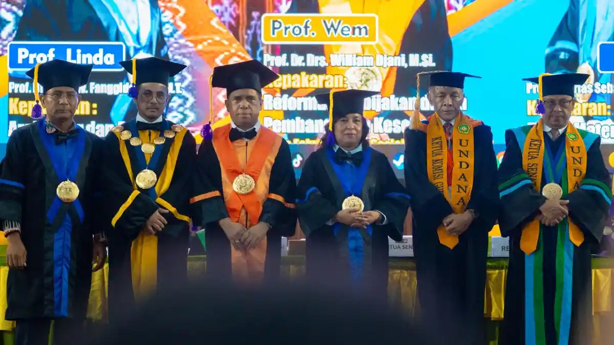 Kukuhkan Tiga Guru Besar, Rektor Undana: AI Punya Data, Guru Besar Beri Makna