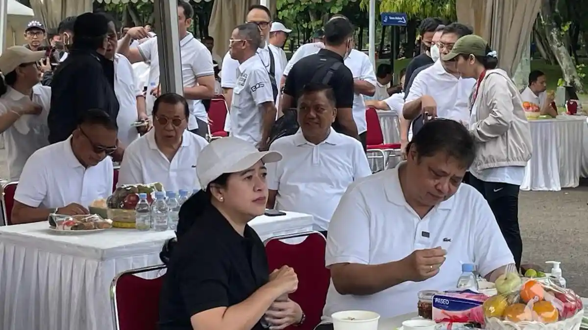 Olly Dondokambey dan Bambang Pacul Dampingi Puan Maharani Bertemu Airlangga Hartarto di Monas