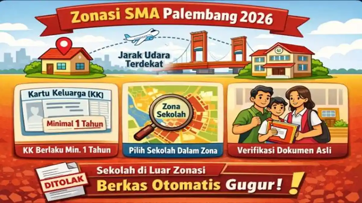 Daftar Lengkap Pembagian Wilayah Zonasi SMA Negeri di Kota Palembang pada PPDB 2026