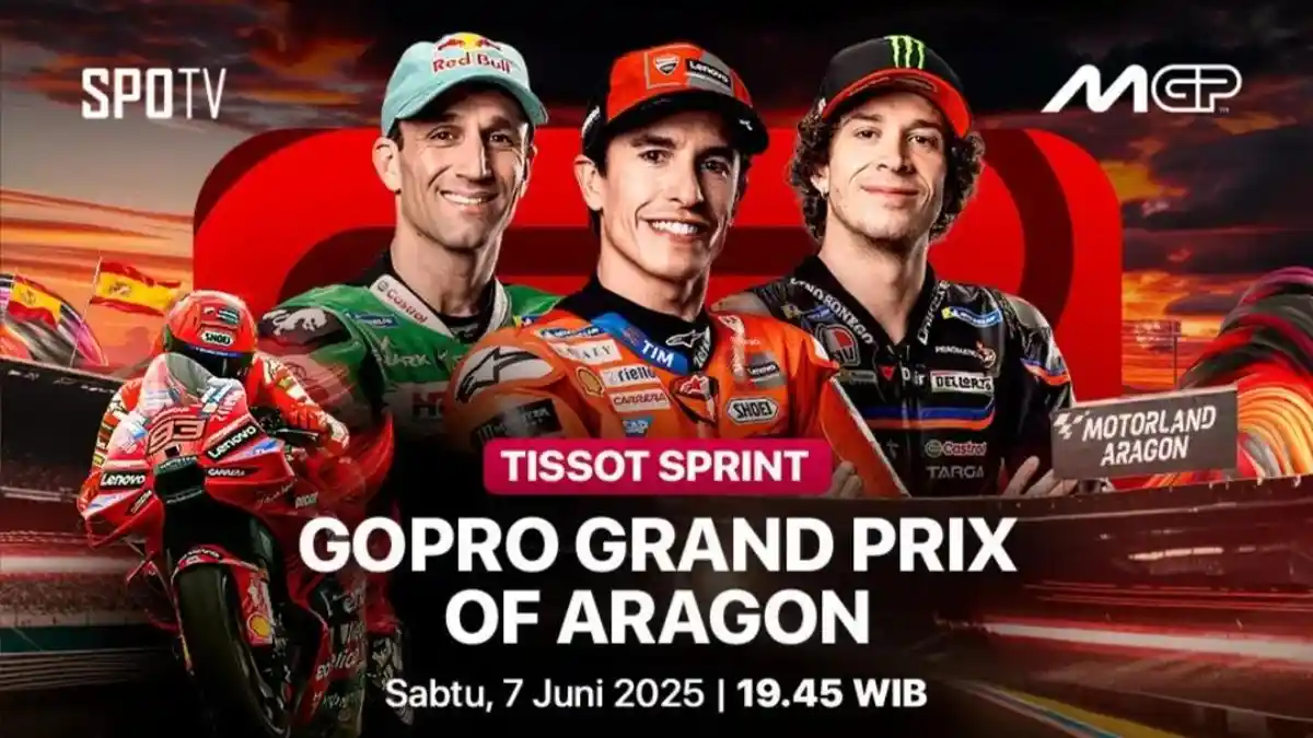 Jam Tayang Sprint Race MotoGP Aragon 2025 Siaran Trans7 Malam Hari ...