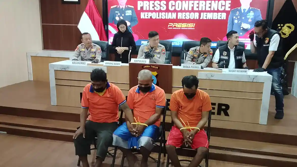 Polres Jember Ungkap Sindikat Curanmor,  3 Tersangka Ditangkap dan 23 Motor Diamankan